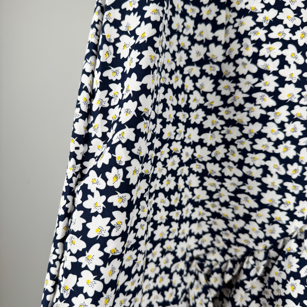 Navy Floral Ruffle Side Tie Skirt - Picture 4 of 8